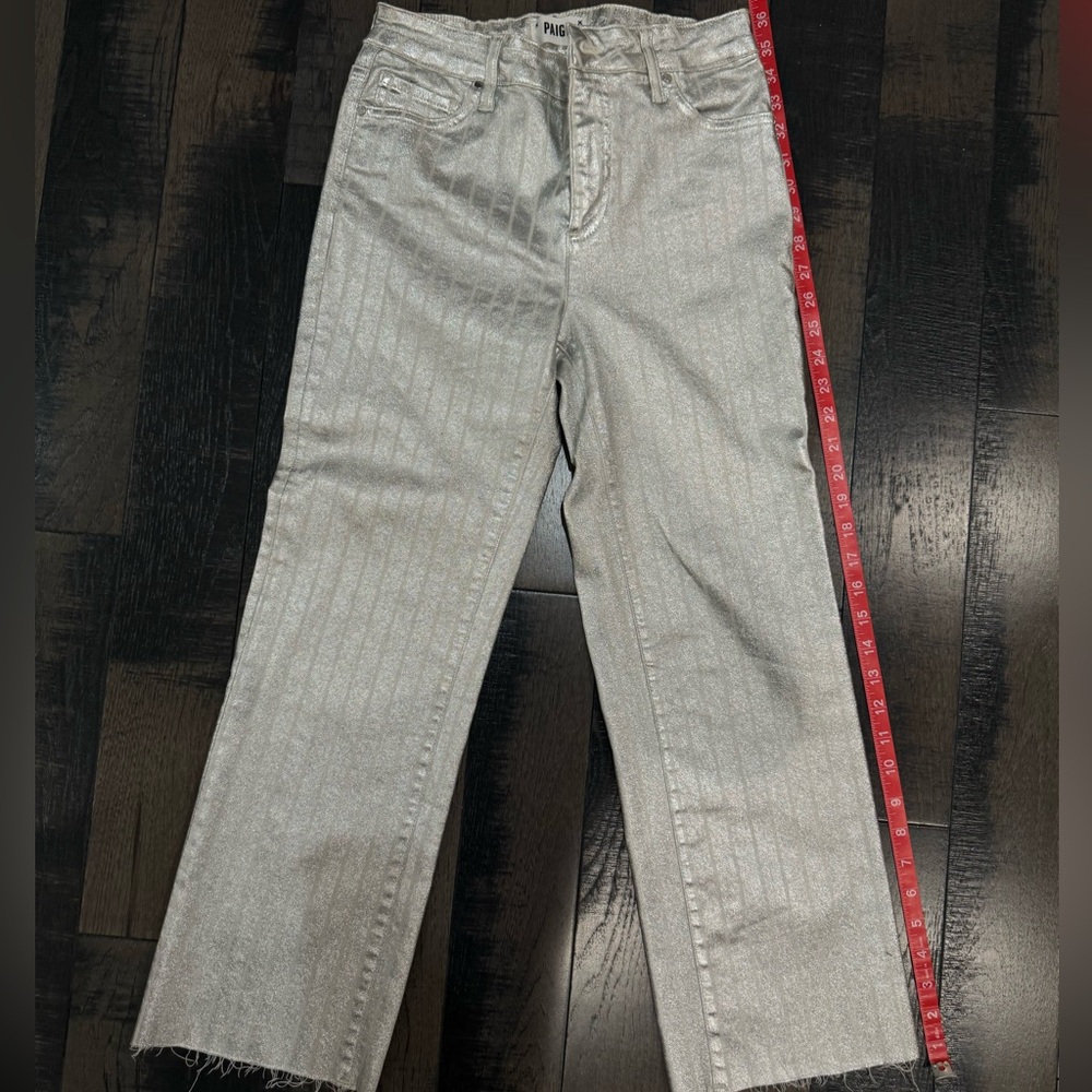 PAIGE Atley Silver Striped Pants